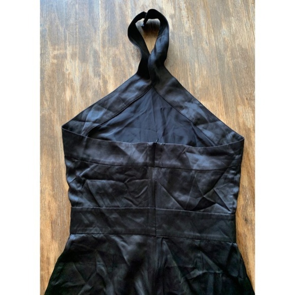Glam Mob Wife Silk Maison Black Halter  Jumpsuit Elegant Evening Chic -S - Picture 3 of 8